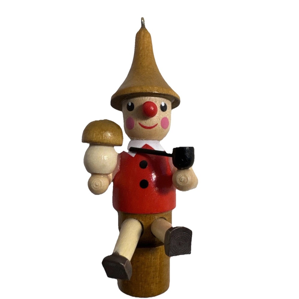 Vtg Lumberjack Pipe Ornament German Dutch Old World Holiday Woodsman Modern 4"
